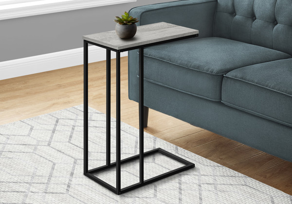 Accent Table - 25"H - Grey - Black Metal I 3762 By Monarch