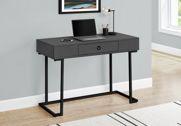 Computer Desk - 42"L - Modern Grey - Black Metal I 7386 By Monarch