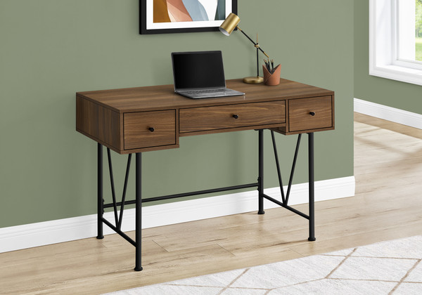 Computer Desk - 48"L - Walnut - Black Metal I 7670 By Monarch