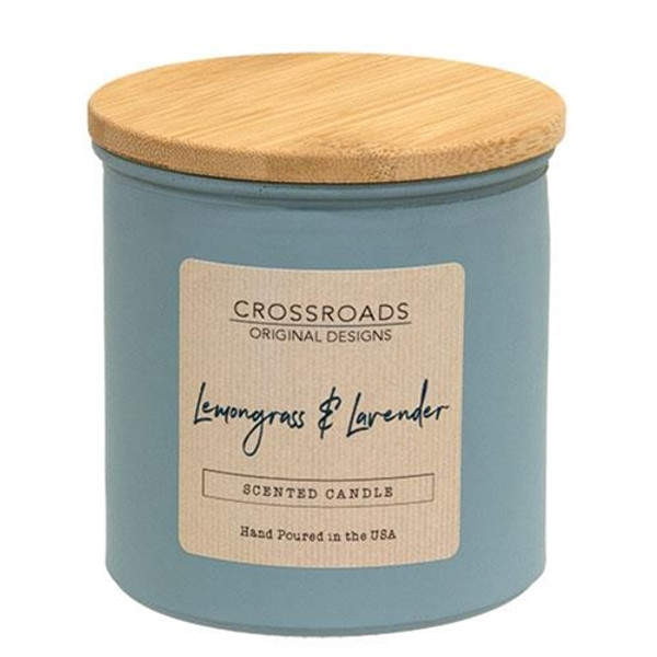 Lemongrass & Lavender 14Oz Jar Candle W/Wood Lid G00346 By CWI Gifts