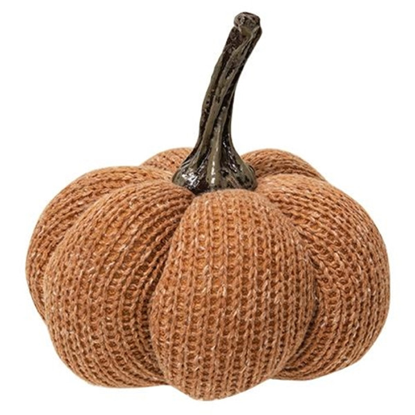 *Burnt Orange Knit Pumpkin Medium GADC4101 By CWI Gifts