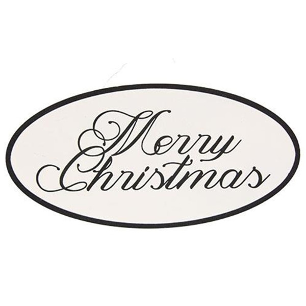 CWI Gifts GHDY18114 Oval Metal Merry Christmas Script Sign