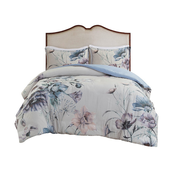 Cassandra 3 Piece Cotton Printed Duvet Cover Set - Full/Queen By Madison Park MP12-7837