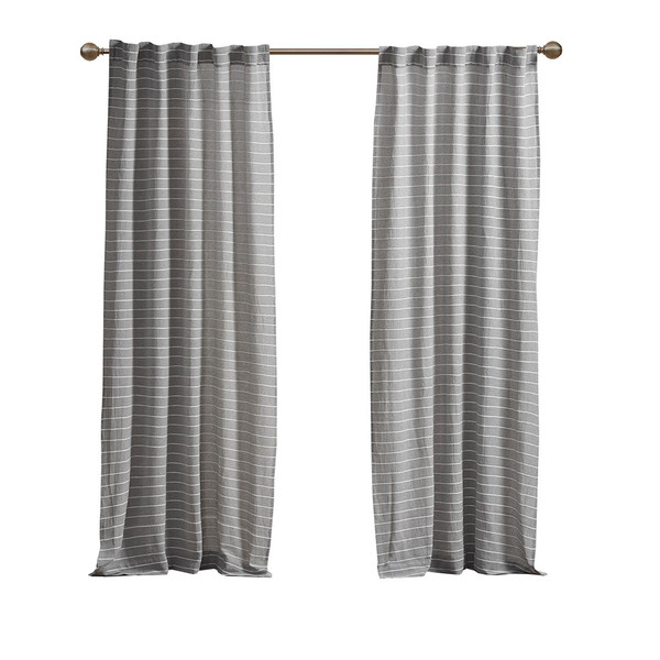 Alder Stripe 100% Recycled Fiber Woven Antimicrobial Window Panel Pair By Clean Spaces LCN40-0095