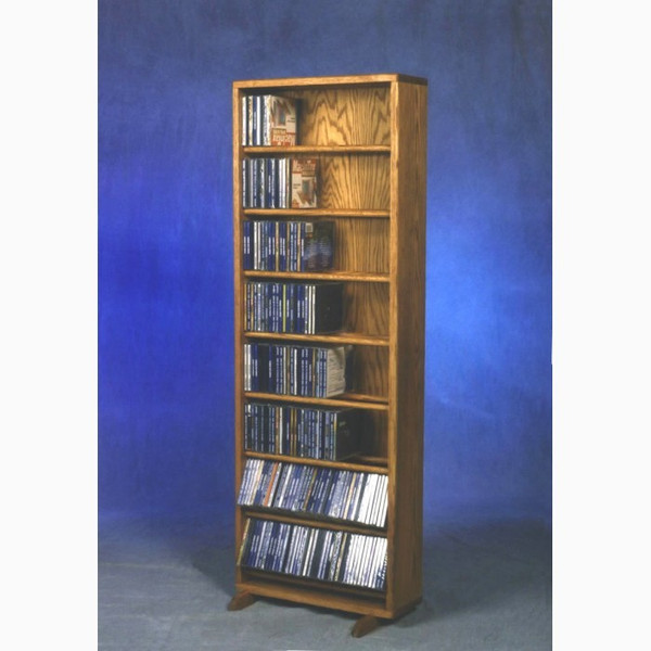 806-18 Wood Shed Solid Oak Dowel Cabinet For CD's