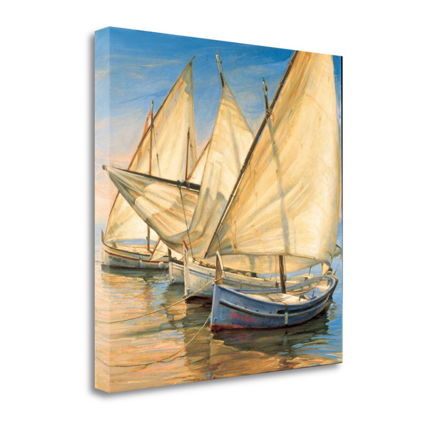 28" Series Of Boats With Lateen Sails Giclee Wrap Canvas Wall Art 426539 By Homeroots