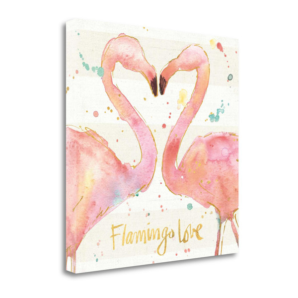 Flamingo Love Watercolor 5 Giclee Wrap Canvas Wall Art 466579 By Homeroots