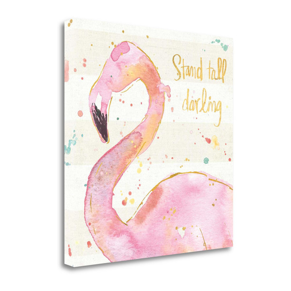Confident Flamingo Watercolor 5 Giclee Wrap Canvas Wall Art 466584 By Homeroots