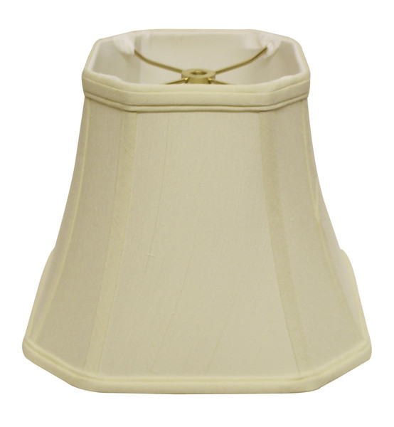12" Ivory Slanted Square Bell Monay Shantung Lampshade 469669 By Homeroots