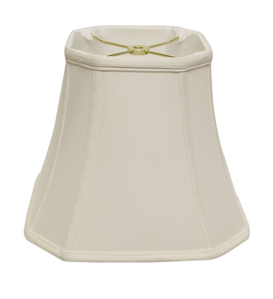 15" White Slanted Square Bell Monay Shantung Lampshade 469676 By Homeroots