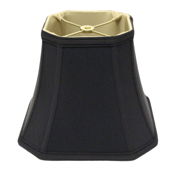16" Black With Bronze Lining Slanted Square Bell No Slub Lampshade 469679 By Homeroots