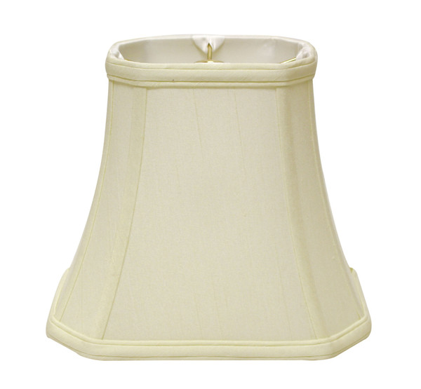 10" Ivory Slanted Rectangle Bell Monay Shantung Lampshade 469691 By Homeroots