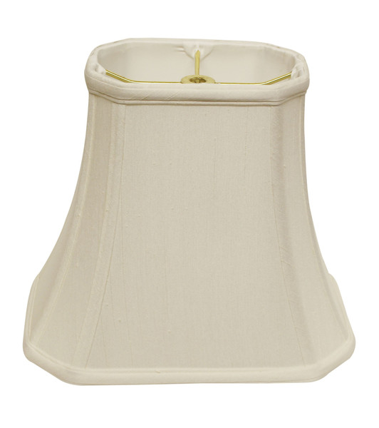 14" White Slanted Rectange Bell Monay Shantung Lampshade 469695 By Homeroots