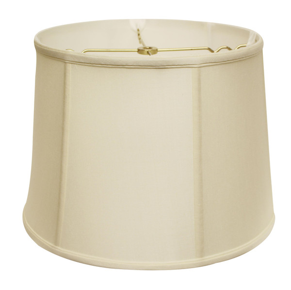 17" Ivory Throwback Drum Pongee Silk Lampshade 469757 By Homeroots
