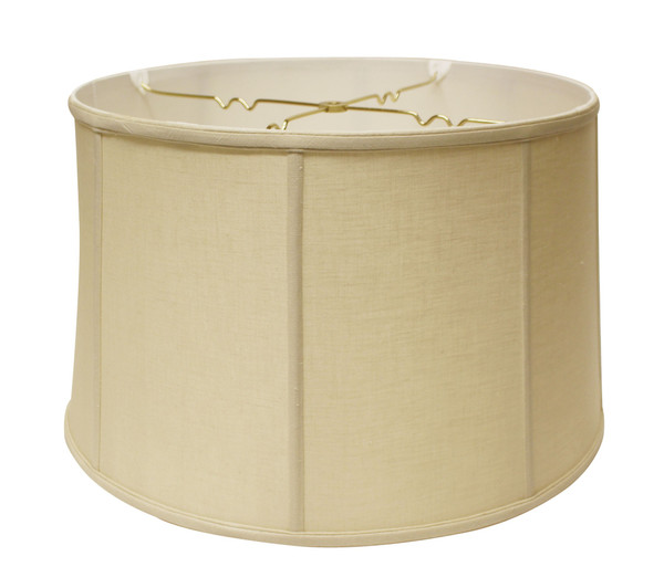 17" Pale Brown Throwback Drum Linen Lampshade 469761 By Homeroots