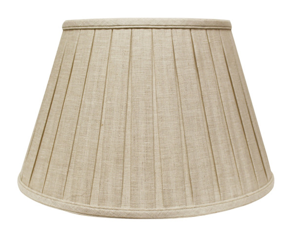 12" Cream Slanted Paperback Linen Lampshade With Box Pleat 469858 By Homeroots