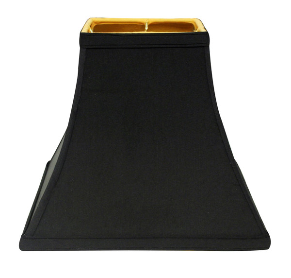 14" Black With Gold Lining Square Bell Shantung Lampshade 469996 By Homeroots