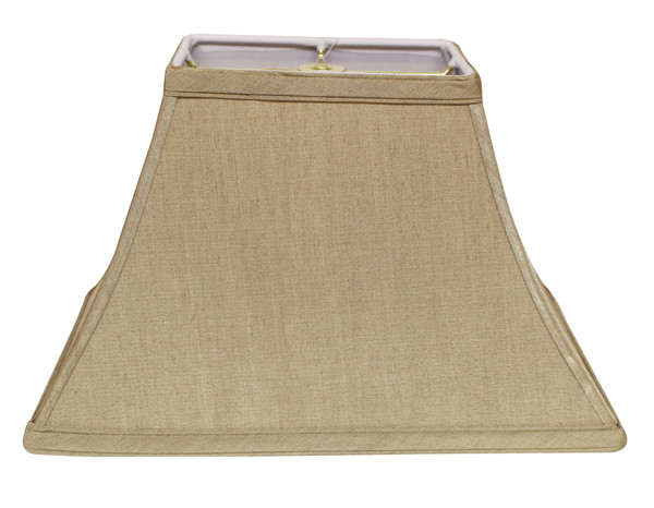 14" Pale Brown Rectangle Bell No Slub Lampshade 470006 By Homeroots