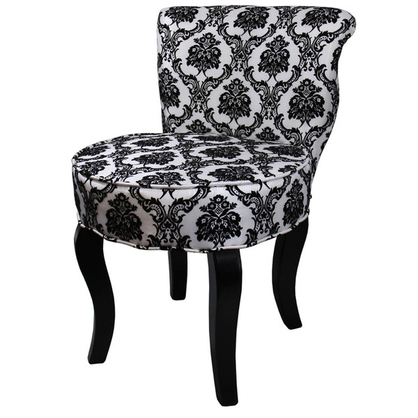Modern Black And White Damask Accent Chair 470290 By Homeroots