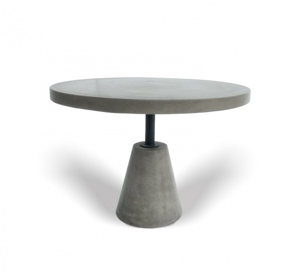 Mod Gray Concrete And Black Metal Pedestal End Table 473144 By Homeroots