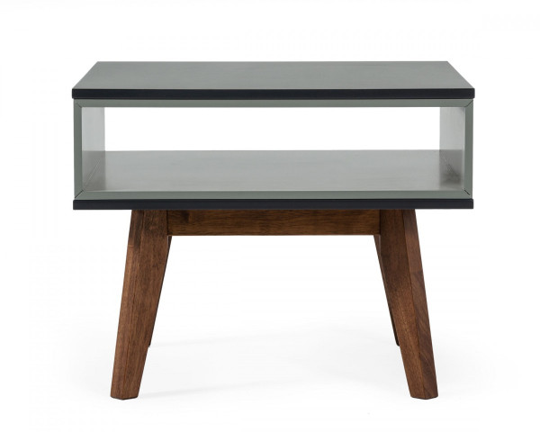 Dark Oak And Shades Of Gray Open Rectangle End Table 473156 By Homeroots