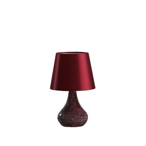 11" Stylish Red Glass Mosaic Table Lamp 473734 By Homeroots