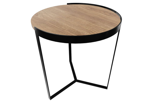 20" Contempo Brown And Black Round Wood Tri Leg End Table 474108 By Homeroots