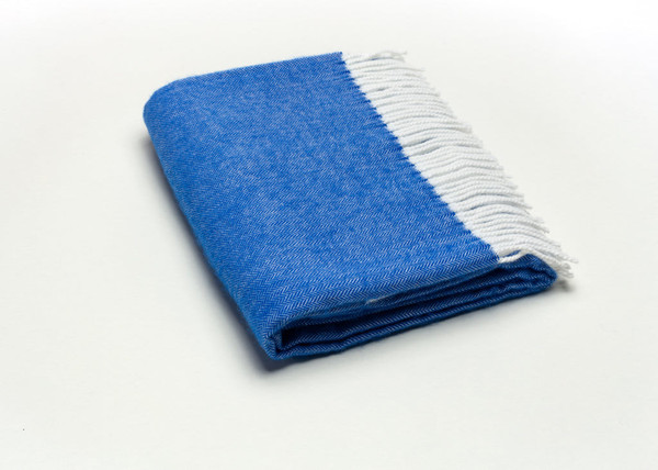 Royal Blue Soft Acrylic Herringbone Throw Blanket 475721 By Homeroots