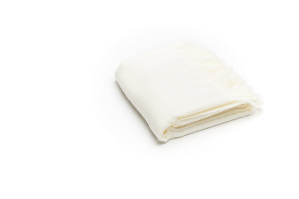 Creamy Milk Soft Acrylic Herringbone Throw Blanket 475722 By Homeroots