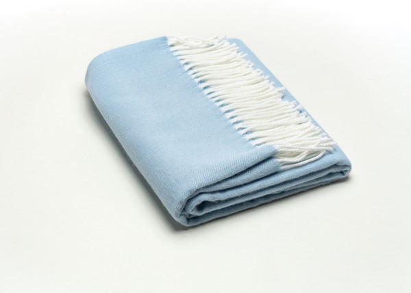 Powder Blue Soft Acrylic Herringbone Throw Blanket 475733 By Homeroots