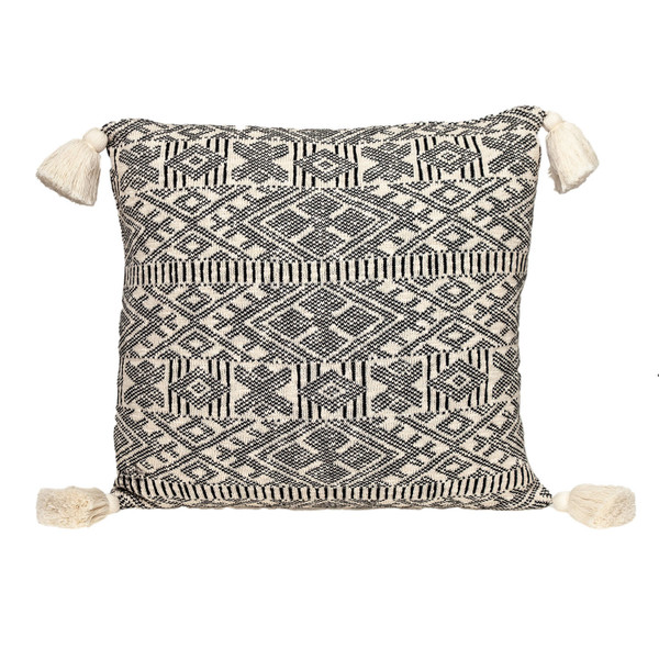 Parkland Collection Toby Transitional Cream Throw Pillow 476191 By Homeroots
