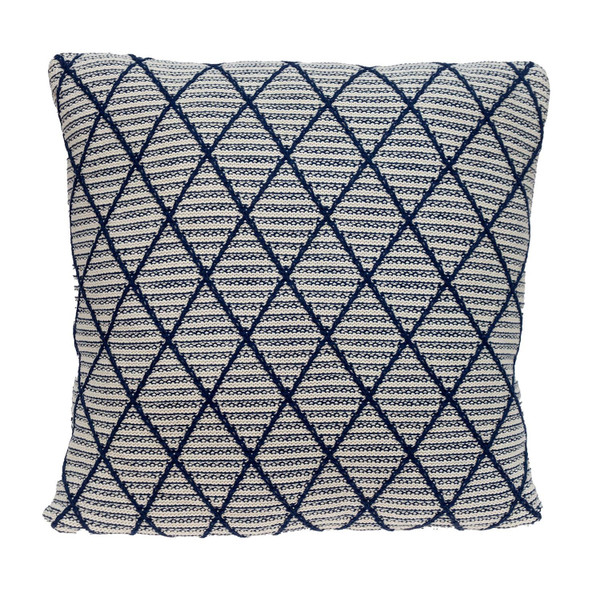 Parkland Collection Grove Transitional Blue Argyle Throw Pillow 476196 By Homeroots