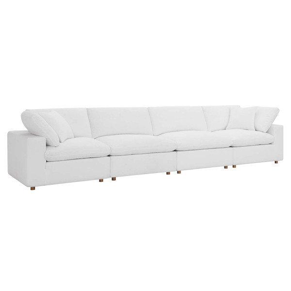 Modway Commix Down Filled Overstuffed 4 Piece Sectional Sofa Set - Pure White EEI-3357-PUW