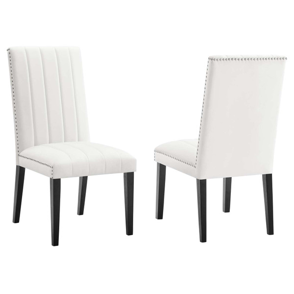 Modway Catalyst Performance Velvet Dining Side Chairs (Set Of 2) White EEI-5081-WHI