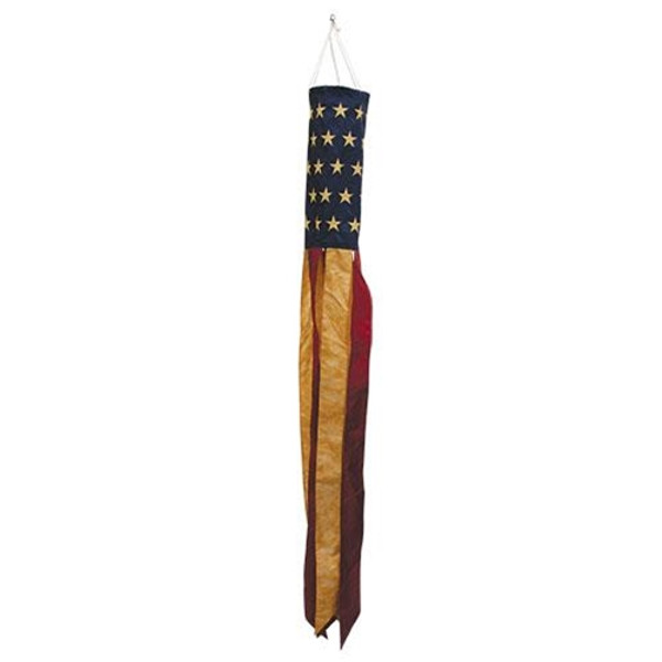 Embroidered Nylon Teastained Americana Windsock G10220110 By CWI Gifts