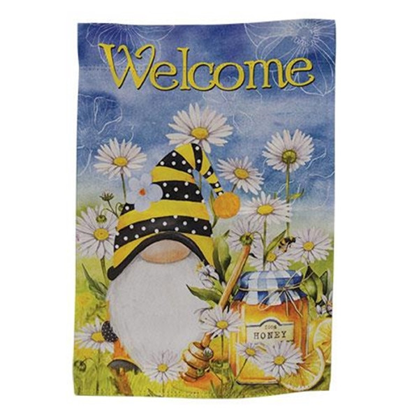 Welcome Honeybee Gnome Garden Flag G10220121 By CWI Gifts