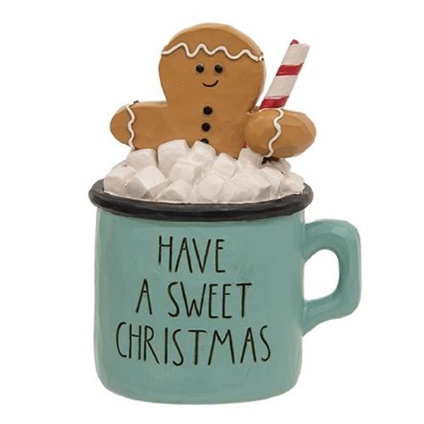 Have A Sweet Christmas Resin Hot Cocoa Mug W/Gingerbread Man G13405 By CWI Gifts