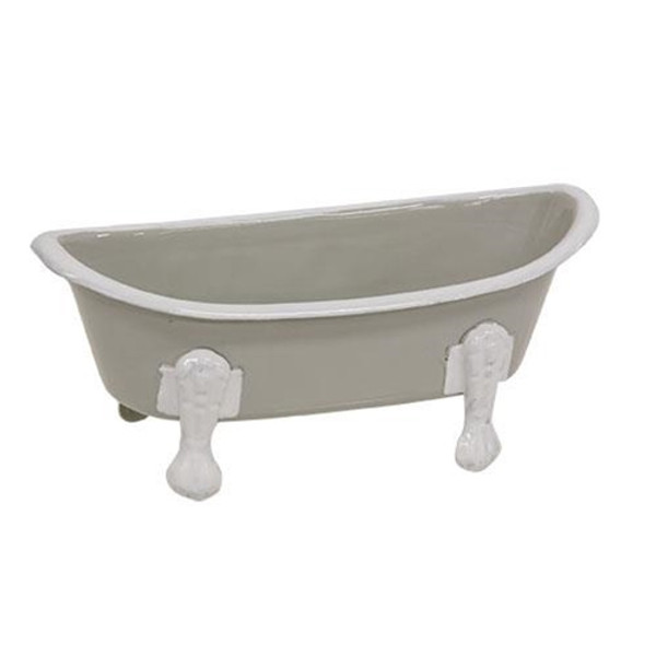 Light Gray Iron Bathtub Soap Dish G70119 By CWI Gifts