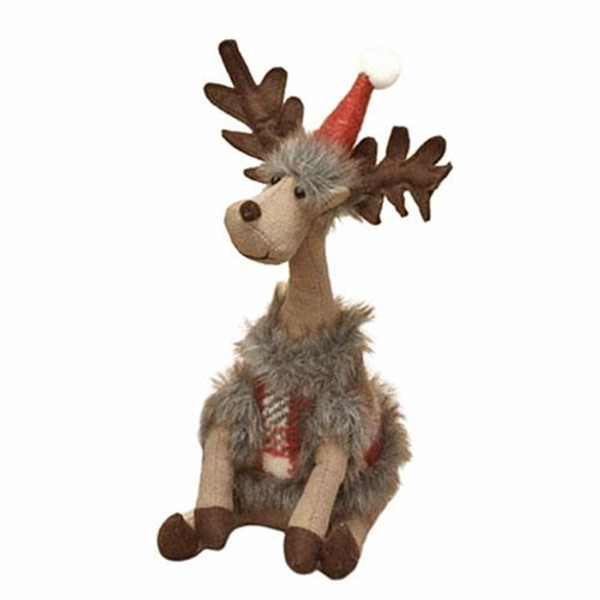 Sitting Plush Long Neck Reindeer GADC2520 By CWI Gifts