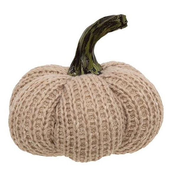 *Tan Knit Pumpkin Small GADC4096 By CWI Gifts