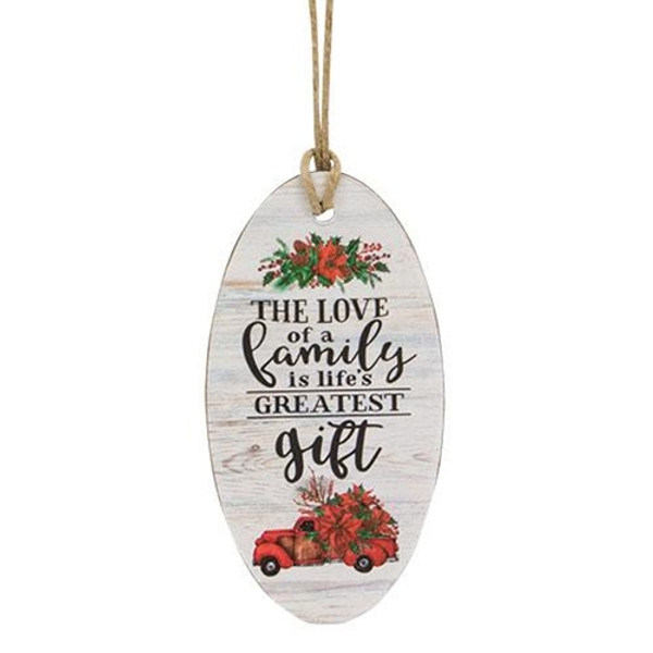 CWI Gifts GBB01 The Love of Family Red Truck Oval Ornament