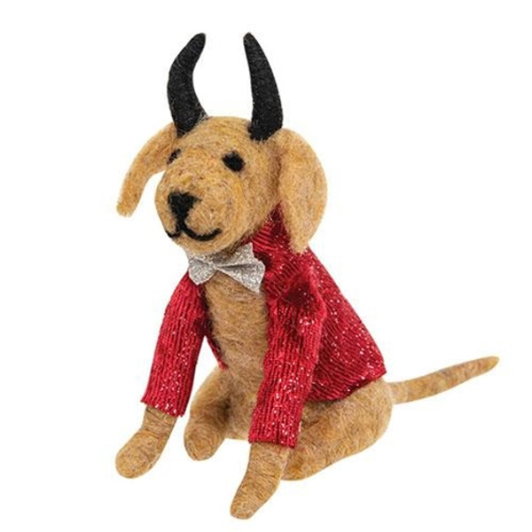 *Felted Devil Dog Ornament GHBY4061 By CWI Gifts