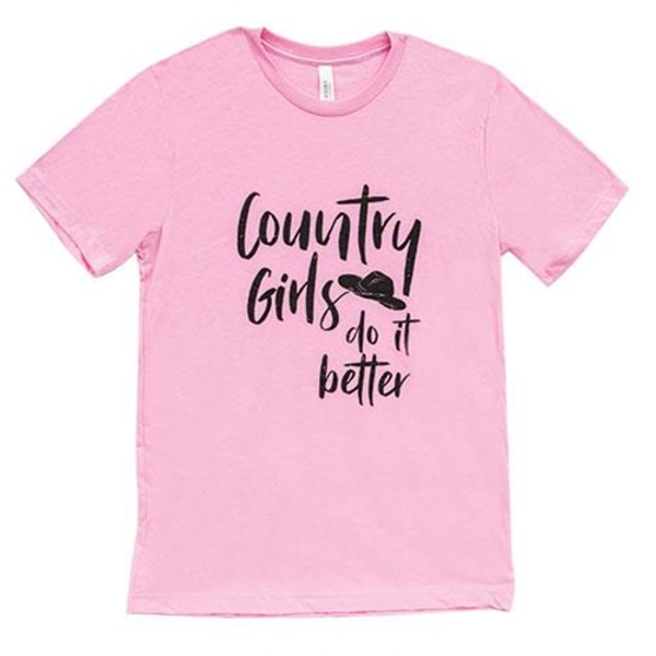 *Country Girls Do It Better T-Shirt Heather Bubble Gum Small GL125S By CWI Gifts