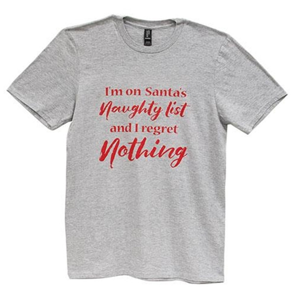 I'M On Santa'S Naughty List T-Shirt Heather Gray Xl GL128XL By CWI Gifts