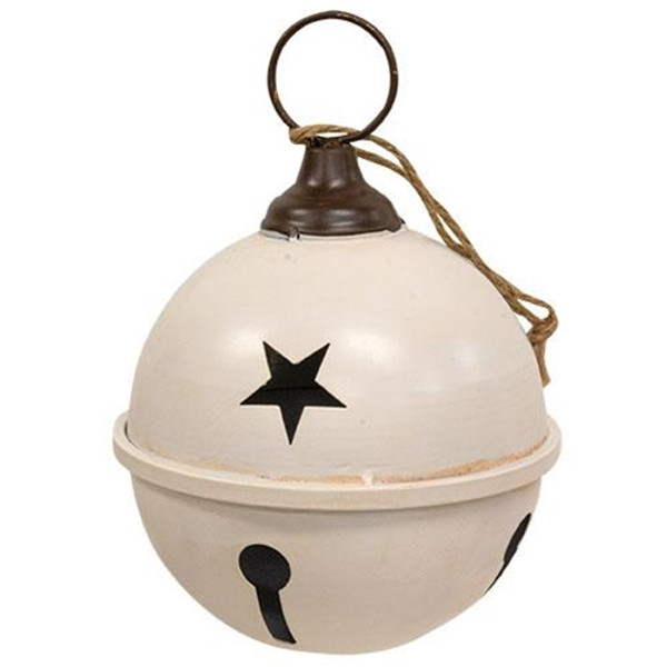 Distressed Cream Metal Jingle Bell 7X9.5 GMXF0953665 By CWI Gifts