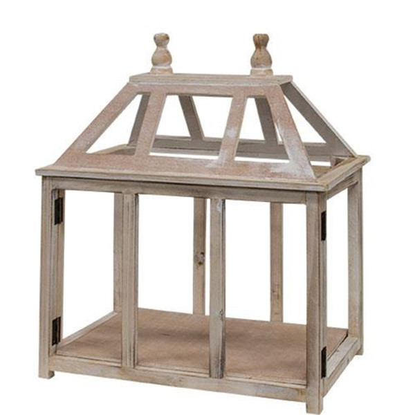 Wood Frame House Lantern (2 Box Assembly) GWXF26853 By CWI Gifts