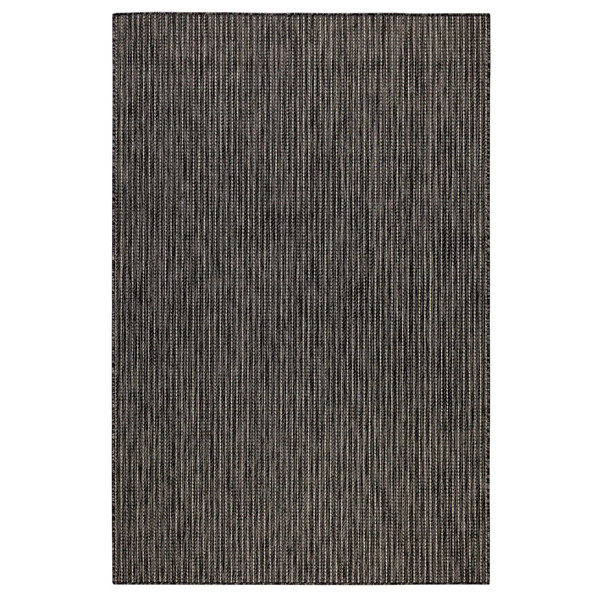 Liora Manne Carmel Texture Stripe Indoor/Outdoor Rug Black 8'10" x 11'9" CRE91842248