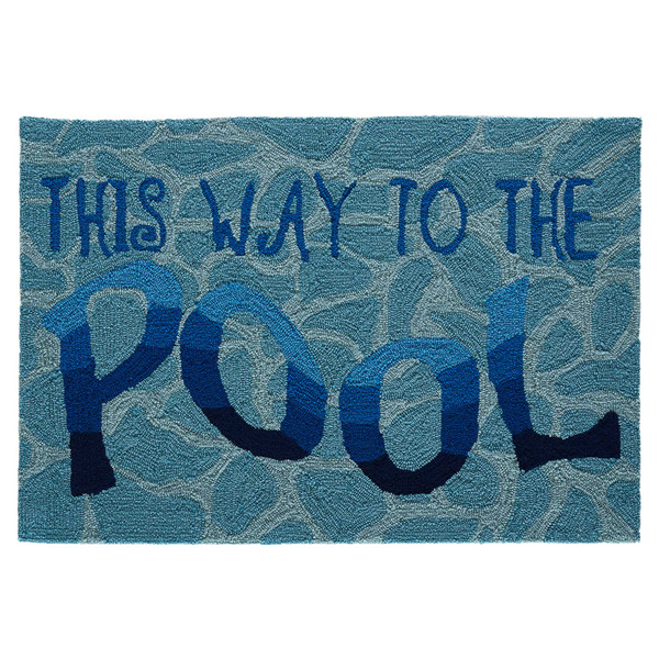 Liora Manne Frontporch This Way To The Pool Indoor/Outdoor Rug Water 1'8" x 2'6" FTP12444803