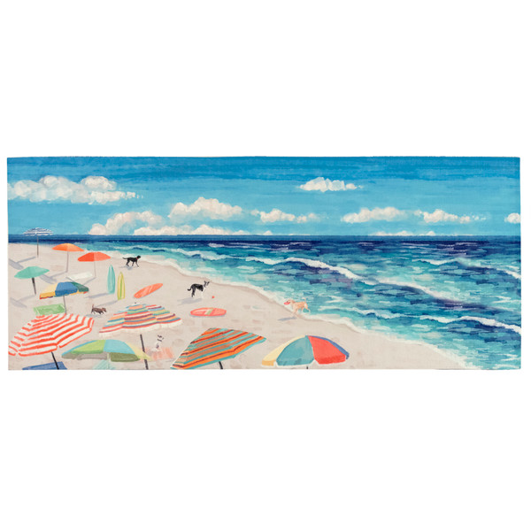Liora Manne Illusions Dog Beach Indoor/Outdoor Mat Ocean 1'11" x 4'11" ILUR5330904