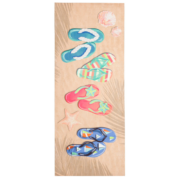 Liora Manne Illusions Beachside Flip Flops Indoor/Outdoor Mat Sand 1'11" x 4'11" ILUR5337112